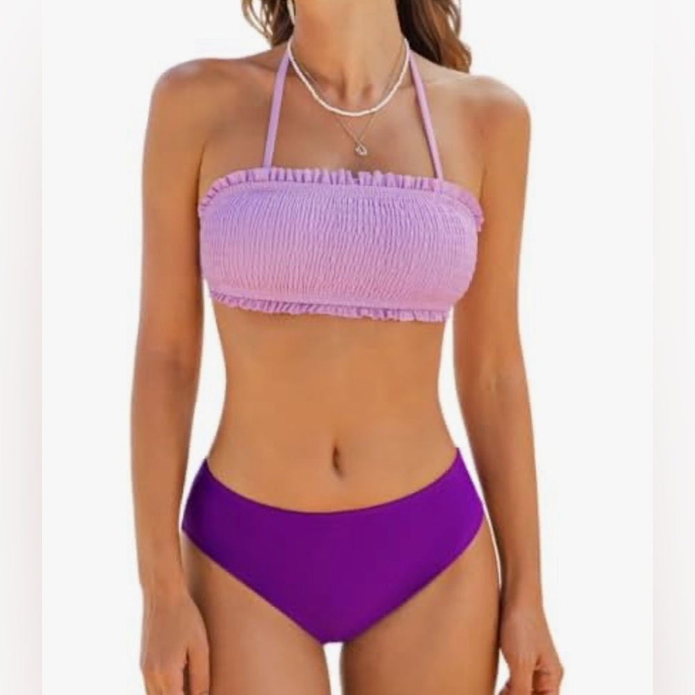 Cupshe Two-Piece Bikini Set - NWT - Lavender/Dark Purple - L